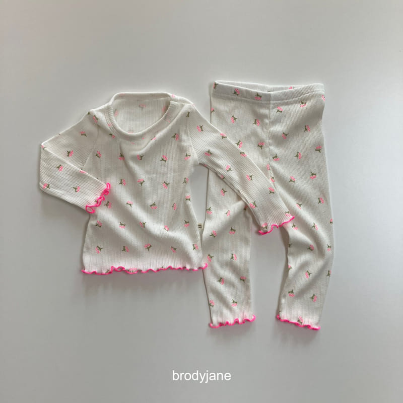 Brody Jane - Korean Baby Fashion - #babyoutfit - Berry Frill Top Bottom Set