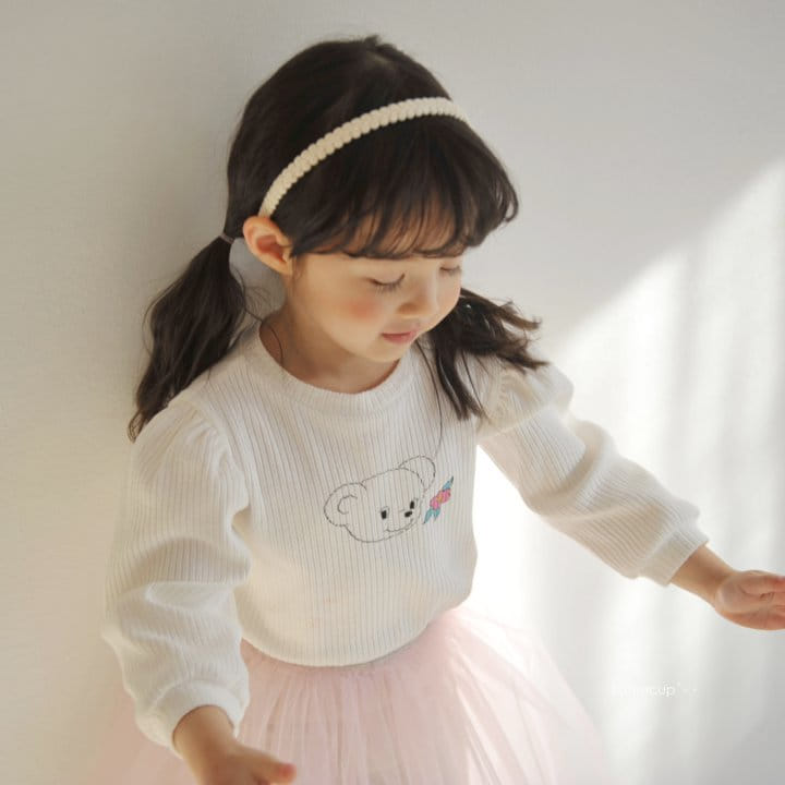 Buttercup - Korean Children Fashion - #fashionkids - Bear Flower Shirring Tee - 12