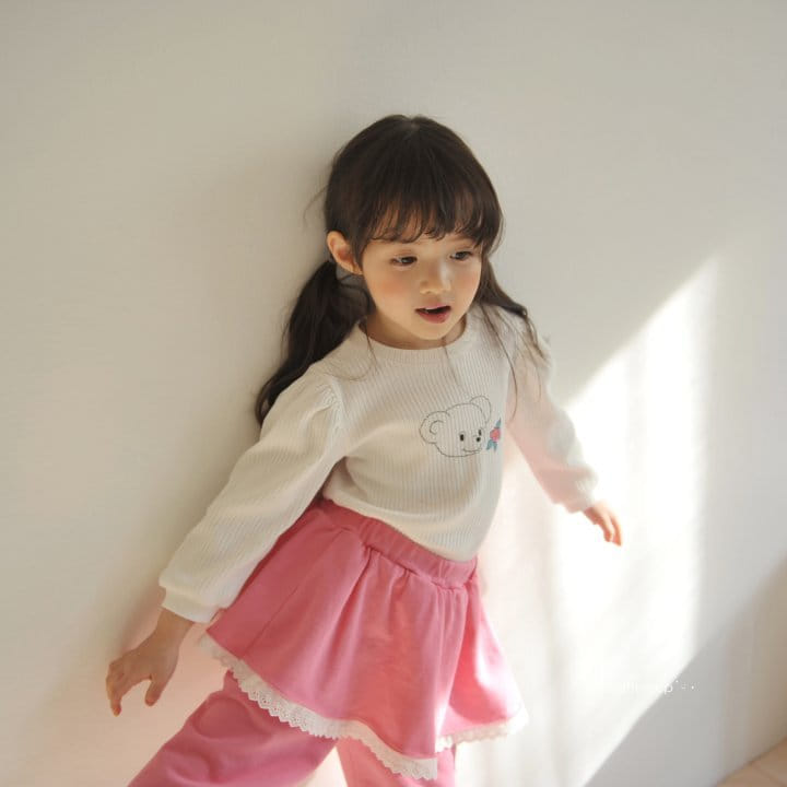 Buttercup - Korean Children Fashion - #stylishchildhood - Bear Flower Shirring Tee - 7