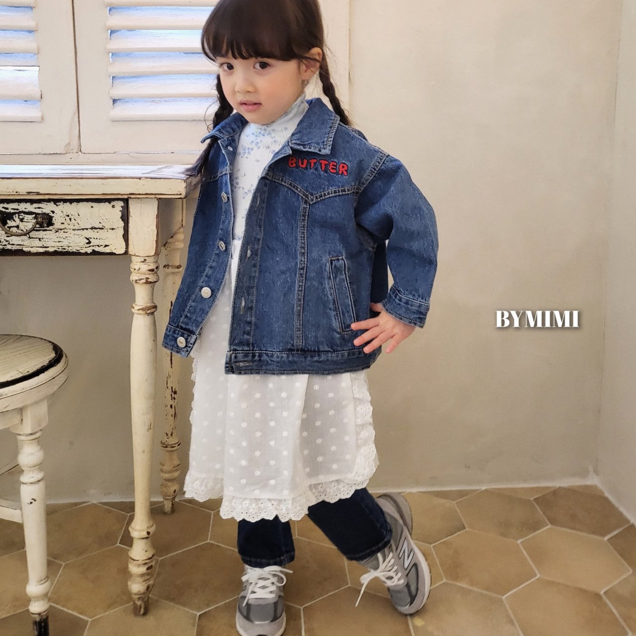Bymimi - Korean Children Fashion - #childrensboutique - Eyelet Half Turtleneck Tee - 12