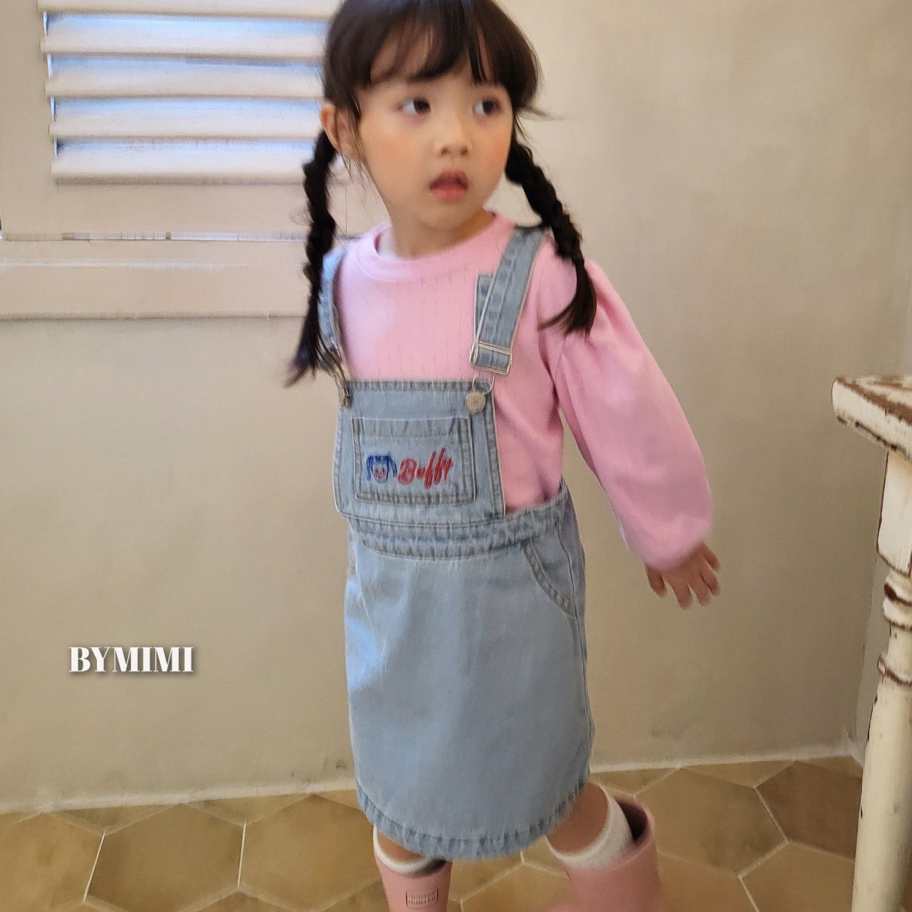 Bymimi - Korean Children Fashion - #designkidswear - Ppippi Denim One-piece - 5