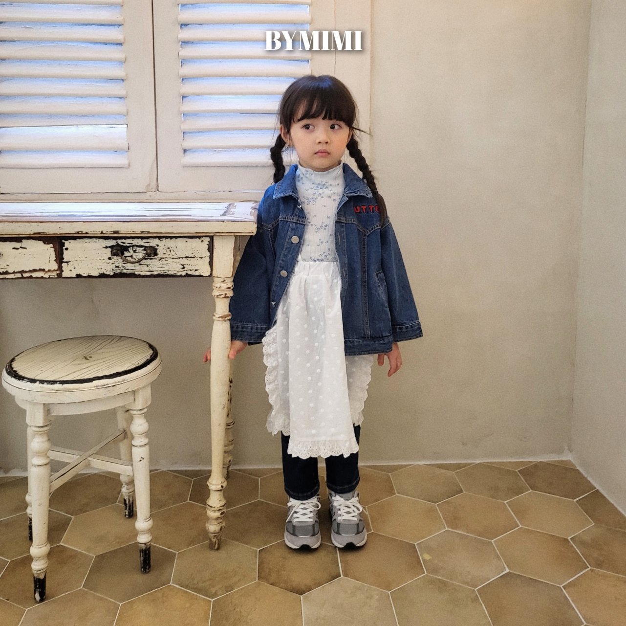 Bymimi - Korean Children Fashion - #stylishchildhood - Eyelet Half Turtleneck Tee - 10