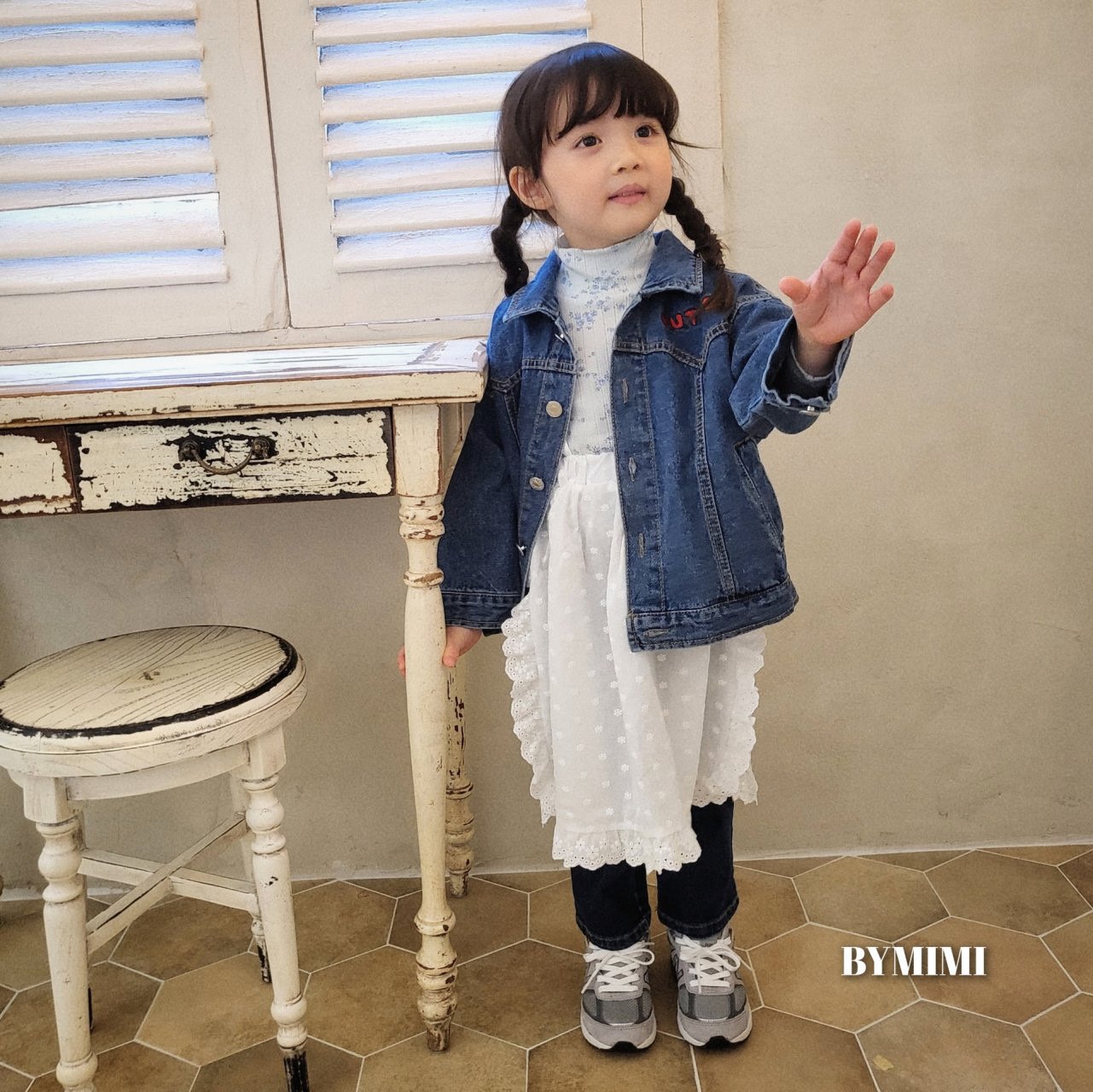 Bymimi - Korean Children Fashion - #todddlerfashion - Eyelet Half Turtleneck Tee - 8