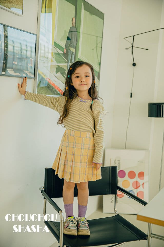Chouchou Shasha - Korean Children Fashion - #kidzfashiontrend - New Check Skirt - 4