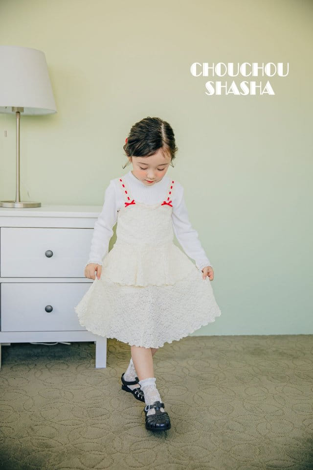 Chouchou Shasha - Korean Children Fashion - #childofig - Lace Top Bottom Set