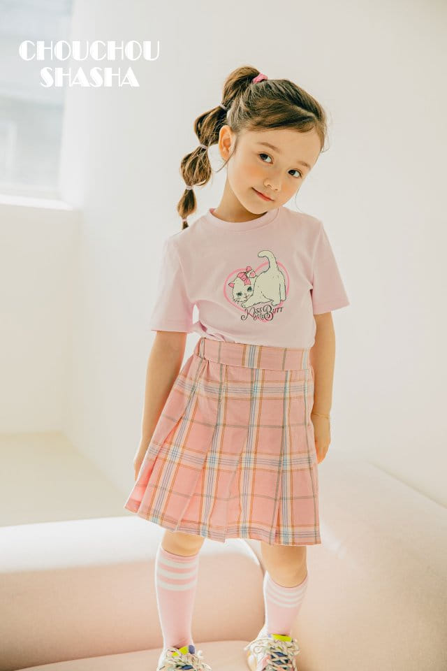 Chouchou Shasha - Korean Children Fashion - #childofig - New Check Skirt - 10