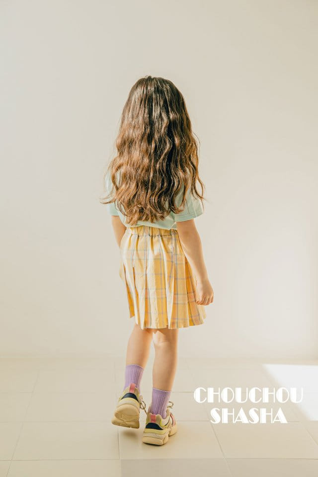 Chouchou Shasha - Korean Children Fashion - #childofig - New Check Skirt - 9