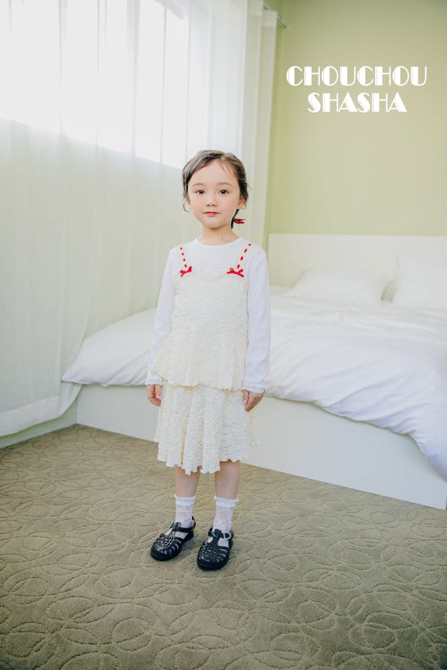 Chouchou Shasha - Korean Children Fashion - #fashionkids - Lace Top Bottom Set - 5