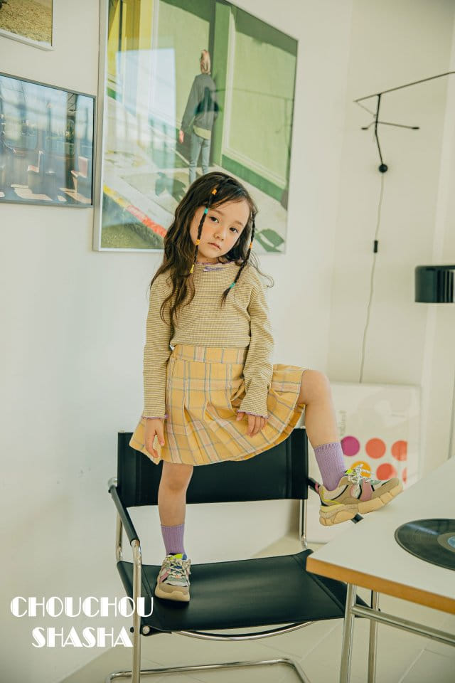 Chouchou Shasha - Korean Children Fashion - #kidsshorts - New Check Skirt