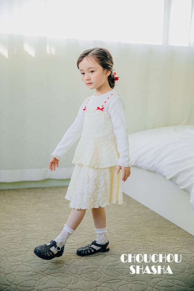 Chouchou Shasha - Korean Children Fashion - #kidsstore - Lace Top Bottom Set - 7