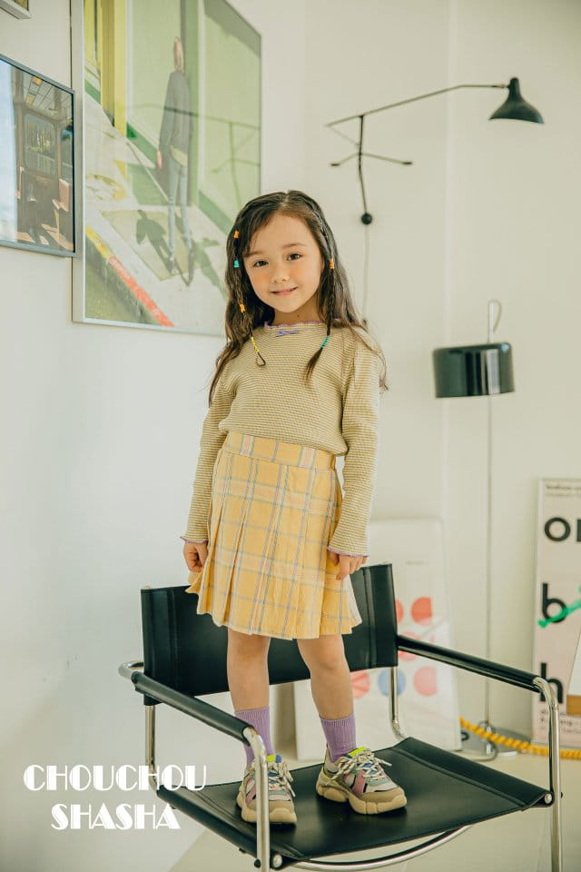 Chouchou Shasha - Korean Children Fashion - #kidsstore - New Check Skirt - 2