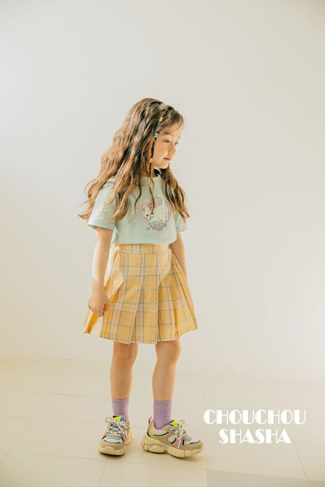 Chouchou Shasha - Korean Children Fashion - #prettylittlegirls - New Check Skirt - 8