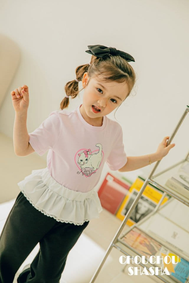 Chouchou Shasha - Korean Children Fashion - #prettylittlegirls - Kitty Tee