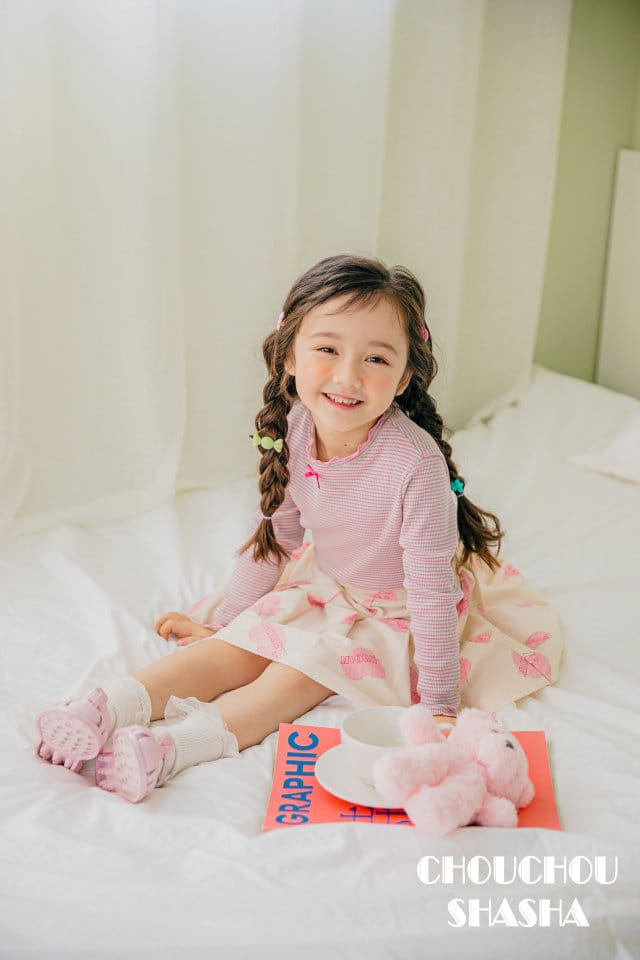 Chouchou Shasha - Korean Children Fashion - #toddlerclothing - Rollin Stripes Tee - 12