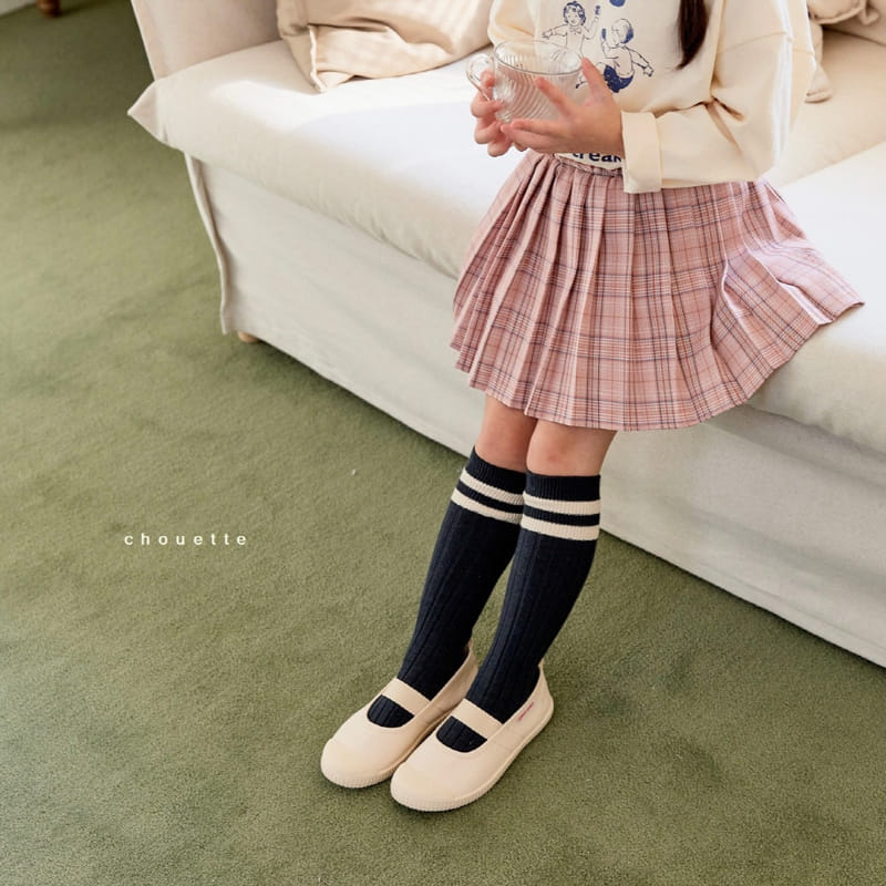 Chouette - Korean Children Fashion - #kidzfashiontrend - Check Wrinkle Skirt - 4