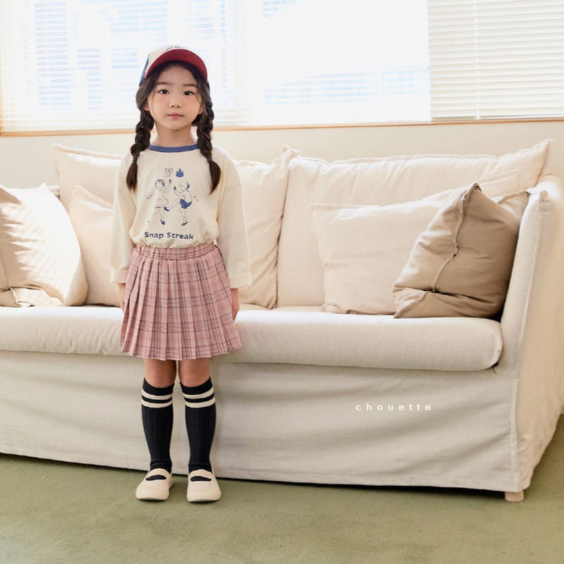 Chouette - Korean Children Fashion - #childofig - Check Wrinkle Skirt - 9