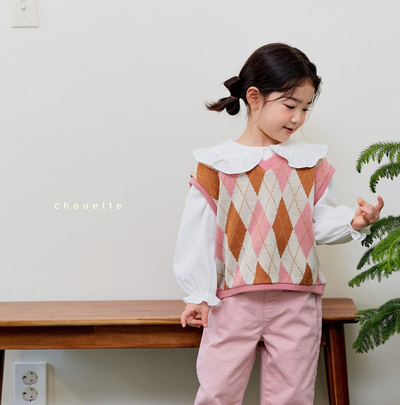 Chouette - Korean Children Fashion - #childofig - Argyle Knit Vest - 3