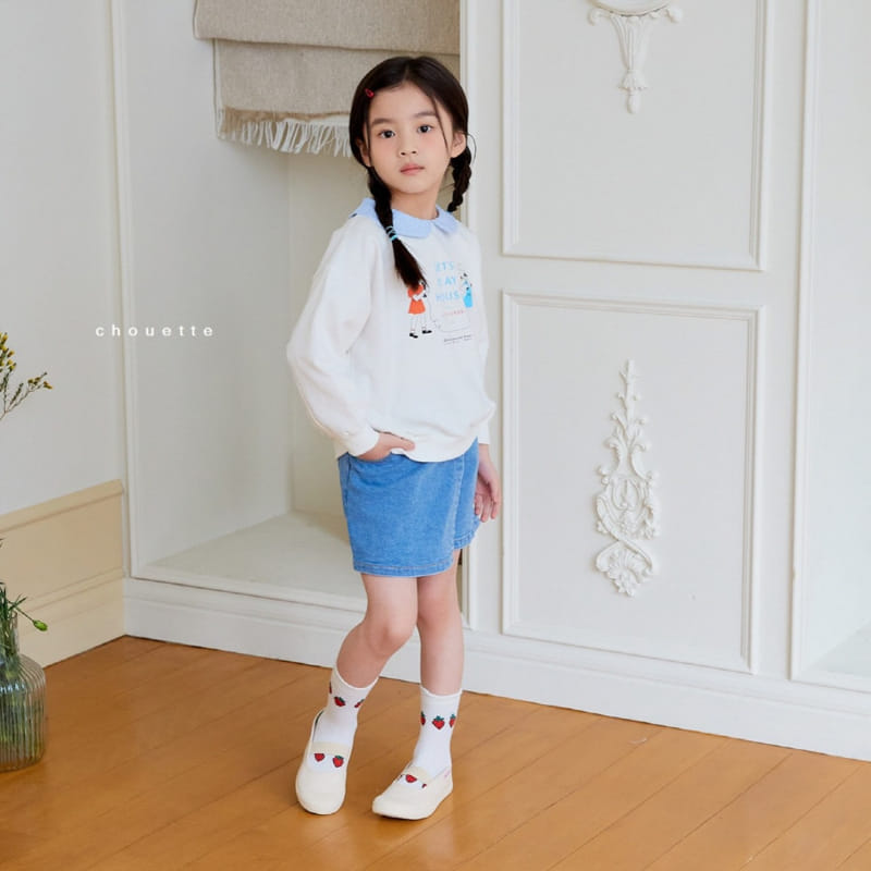 Chouette - Korean Children Fashion - #designkidswear - Denim Wrap Curot Pants - 2
