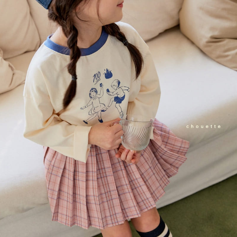Chouette - Korean Children Fashion - #kidzfashiontrend - Check Wrinkle Skirt - 3