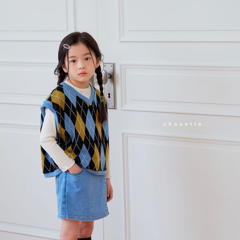 Chouette - Korean Children Fashion - #littlefashionista - Argyle Knit Vest - 12