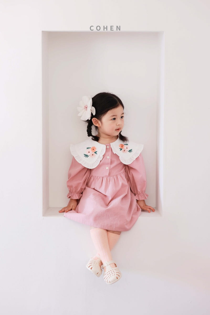 Cohen - Korean Children Fashion - #Kfashion4kids - Embrodiery Button One-piece - 5