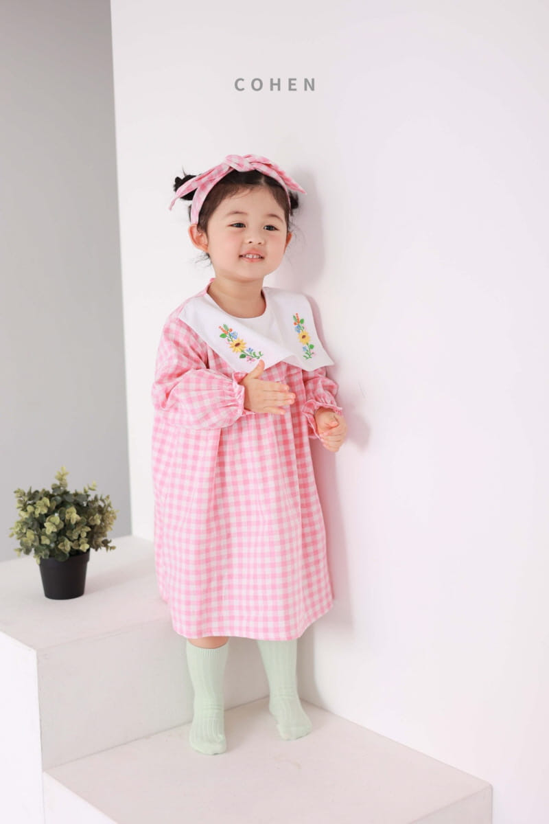 Cohen - Korean Children Fashion - #childofig - Check Embrodiery One-piece - 6