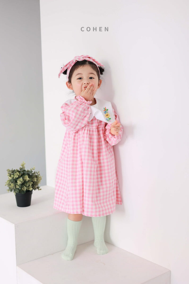 Cohen - Korean Children Fashion - #childofig - Check Embrodiery One-piece - 7