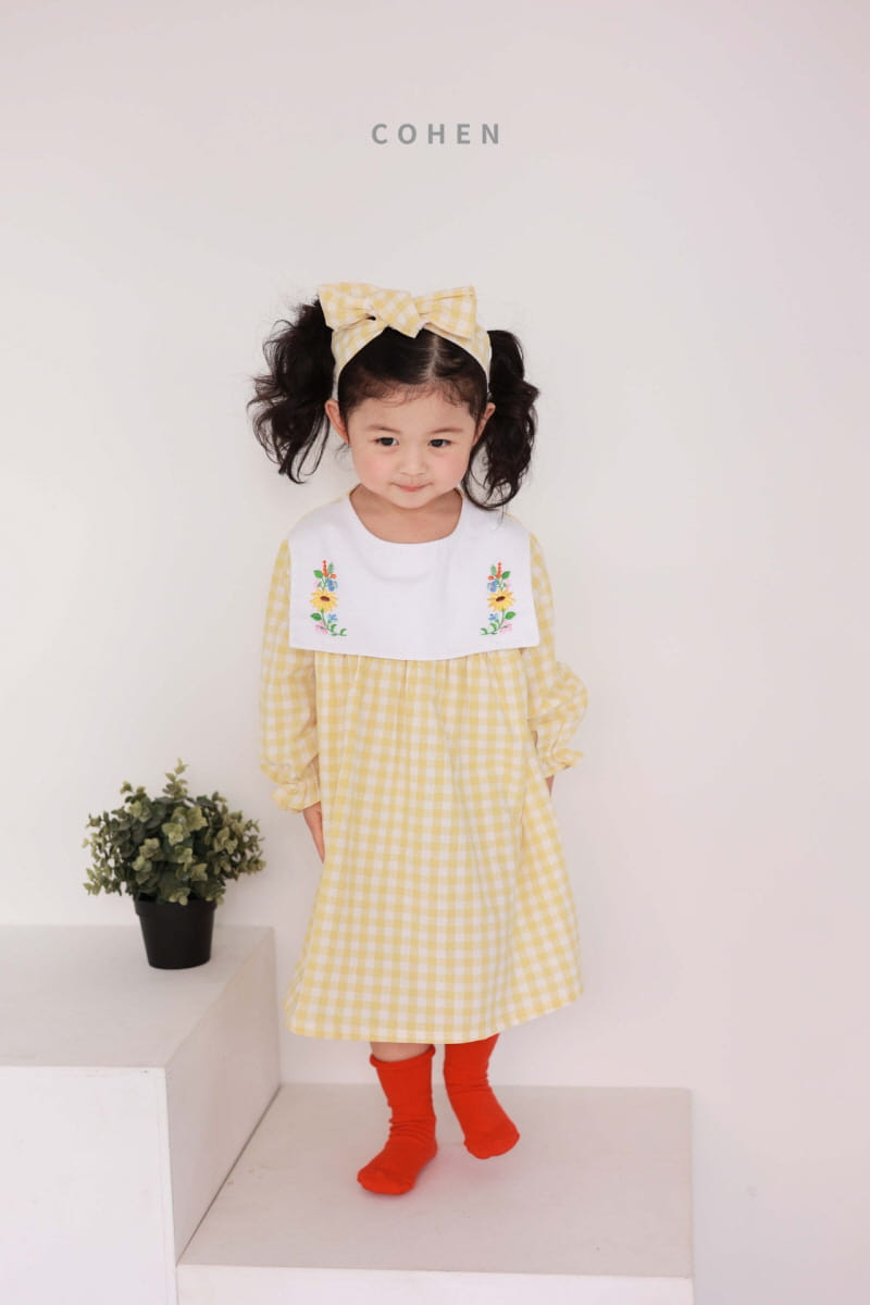 Cohen - Korean Children Fashion - #discoveringself - Check Embrodiery One-piece - 10