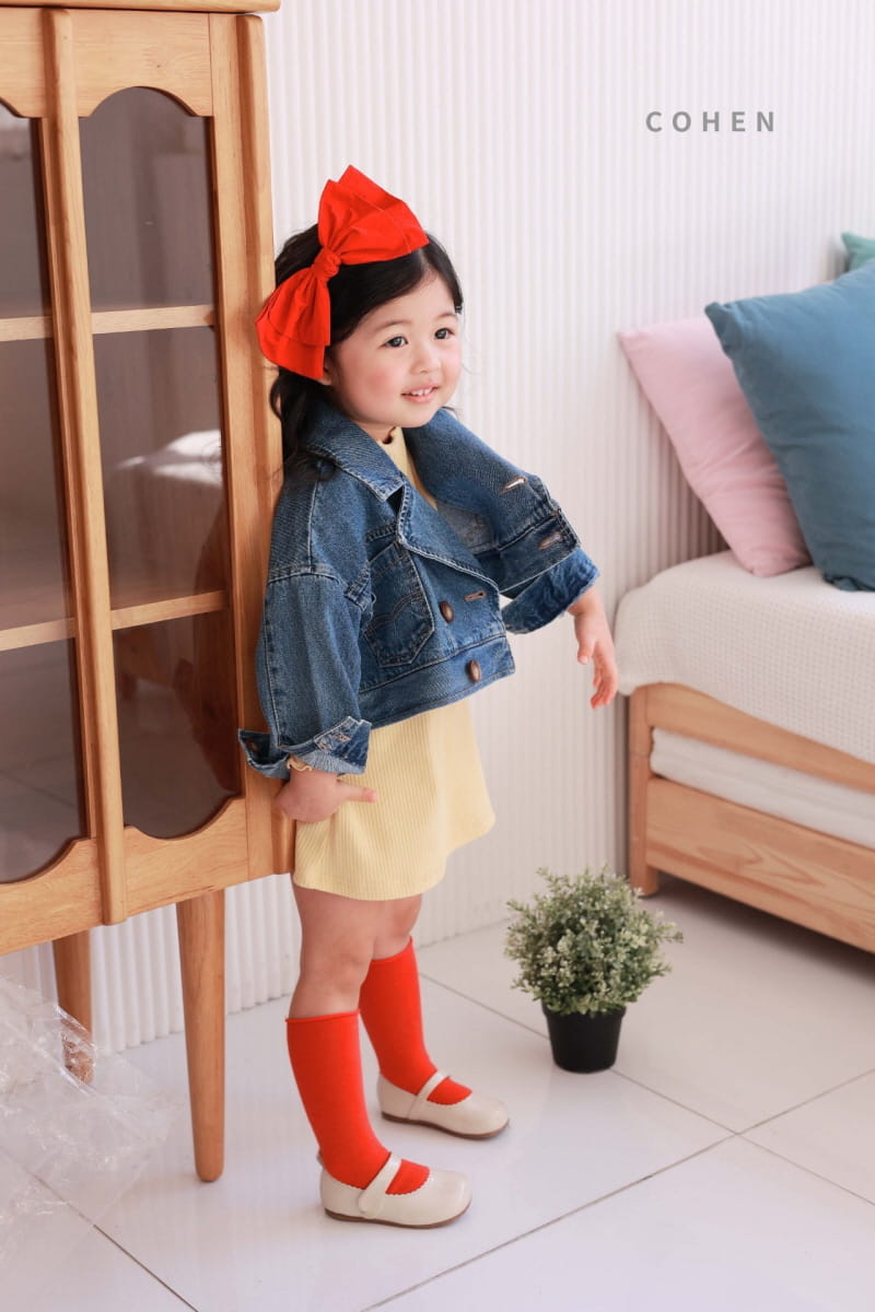 Cohen - Korean Children Fashion - #kidsshorts - Denim Short Jacket - 5