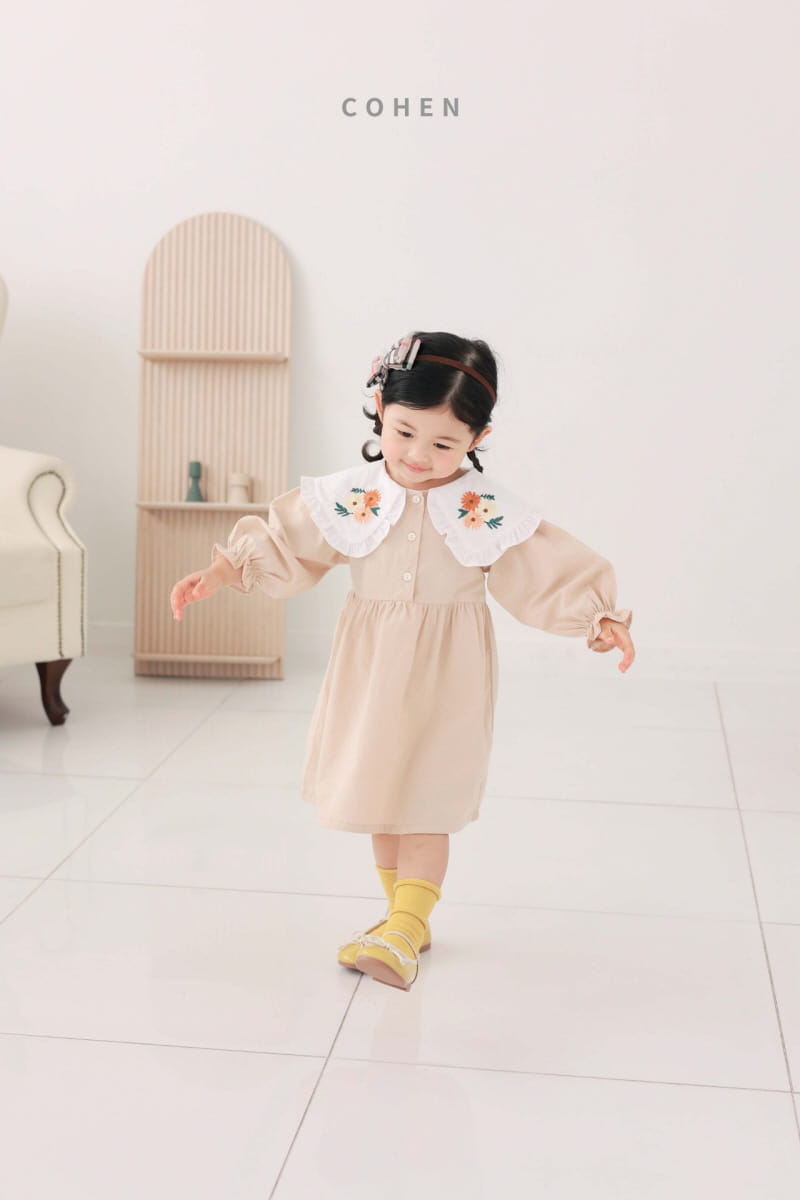 Cohen - Korean Children Fashion - #kidsstore - Embrodiery Button One-piece - 3
