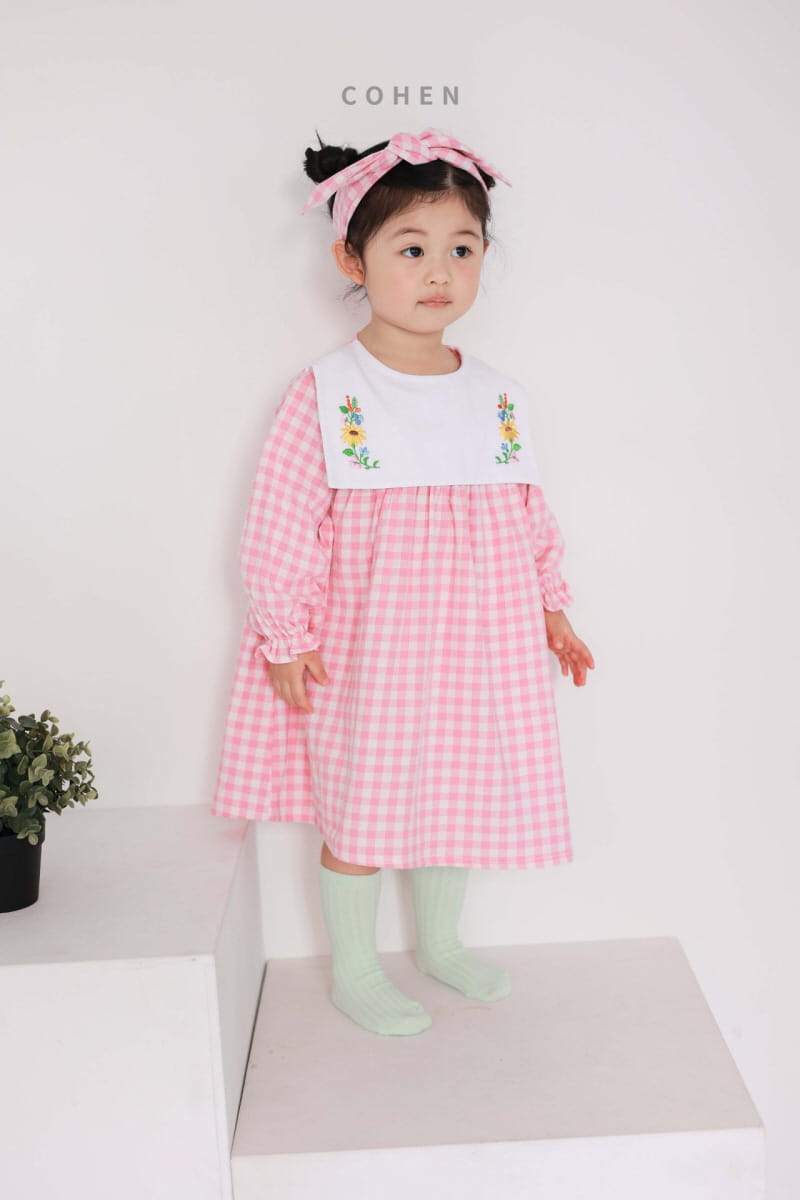 Cohen - Korean Children Fashion - #magicofchildhood - Check Embrodiery One-piece - 3