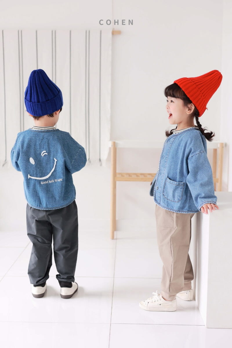 Cohen - Korean Children Fashion - #todddlerfashion - Smile Denim Jacket - 3