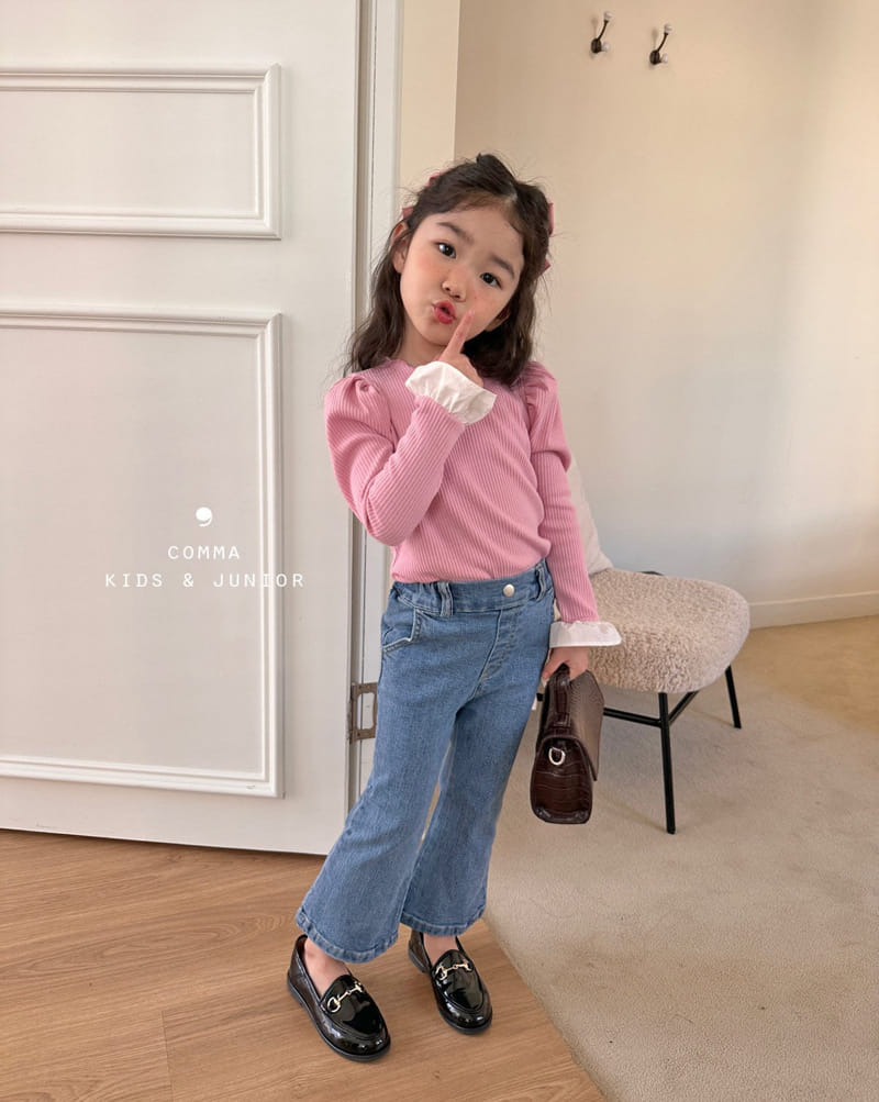 Comma - Korean Children Fashion - #Kfashion4kids - Rib Sleeve Tee - 2
