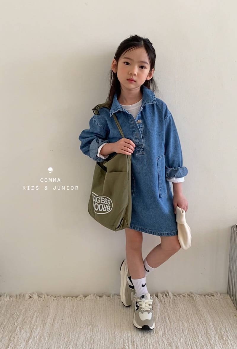 Comma - Korean Children Fashion - #Kfashion4kids - Denim One-piece Blue - 8