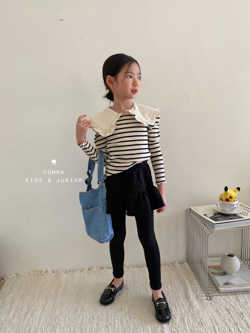 Comma - Korean Children Fashion - #childofig - Collar Puff Tee Stripes - 2