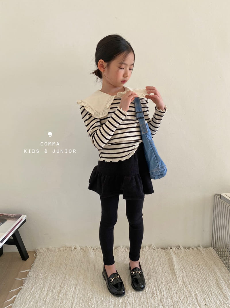 Comma - Korean Children Fashion - #childofig - Collar Puff Tee Stripes - 3