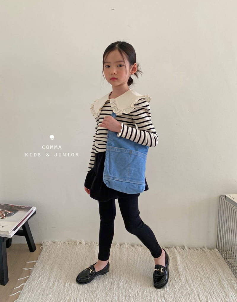 Comma - Korean Children Fashion - #childofig - Collar Puff Tee Stripes - 4