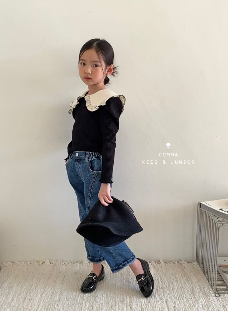 Comma - Korean Children Fashion - #childrensboutique - Collar Puff Tee - 3