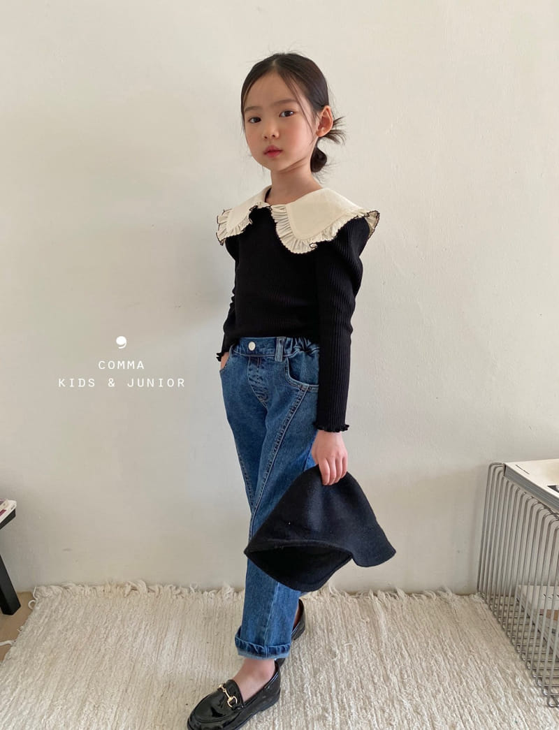 Comma - Korean Children Fashion - #childrensboutique - Collar Puff Tee - 4