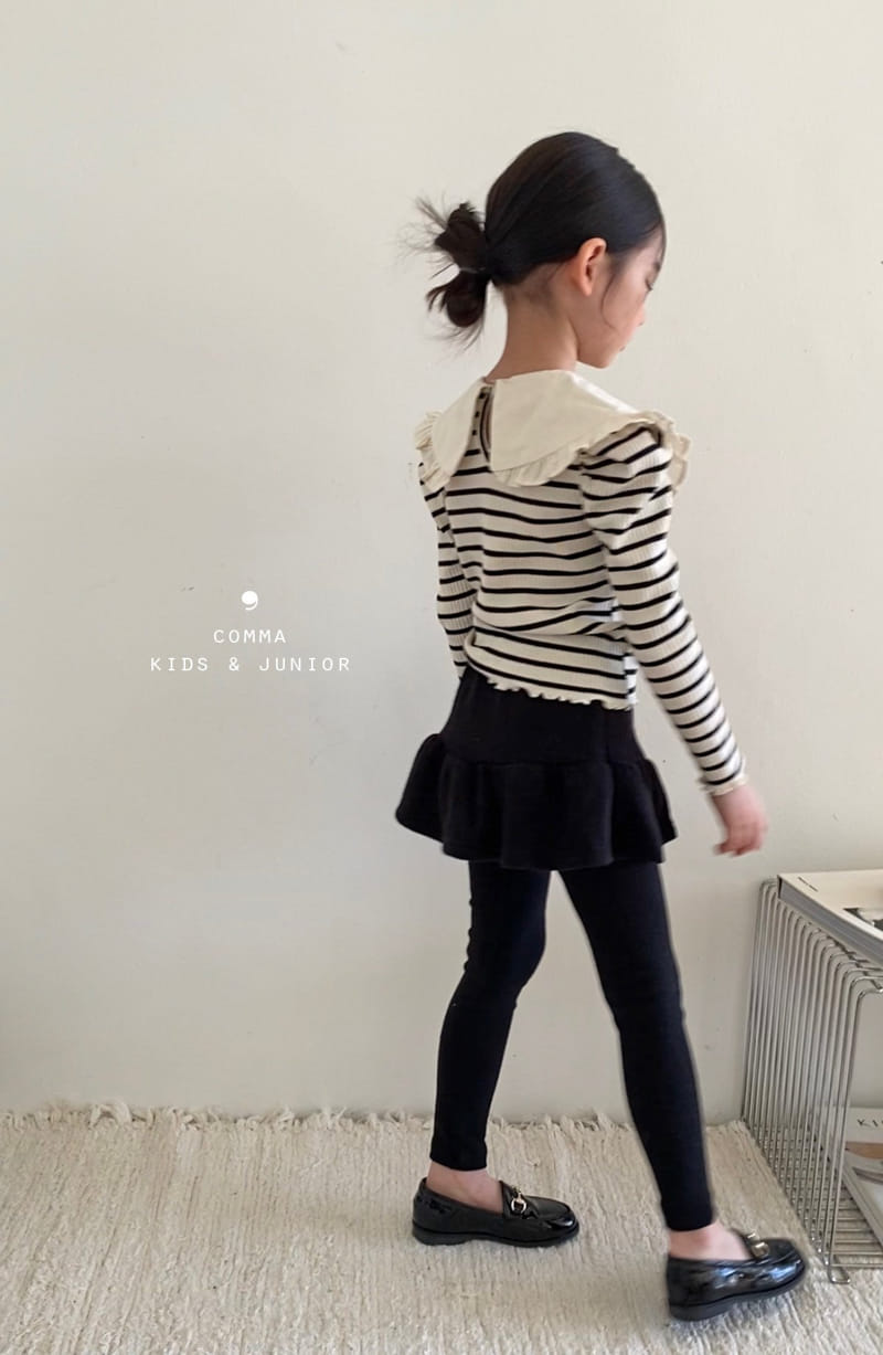 Comma - Korean Children Fashion - #fashionkids - Collar Puff Tee Stripes - 7