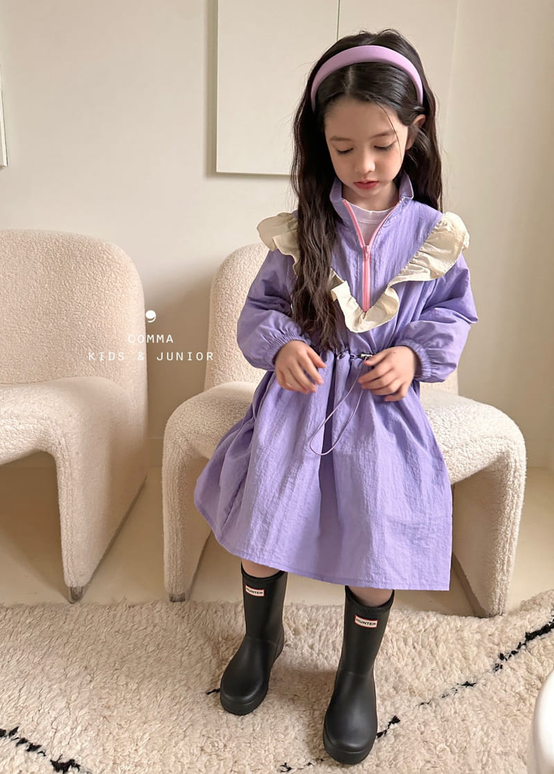 Comma - Korean Children Fashion - #kidsshorts - V Frill One-piece - 6