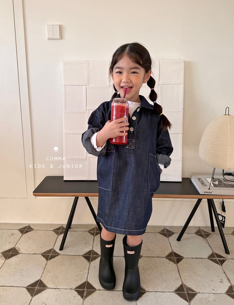 Comma - Korean Children Fashion - #kidsstore - Denim One-piece - 5