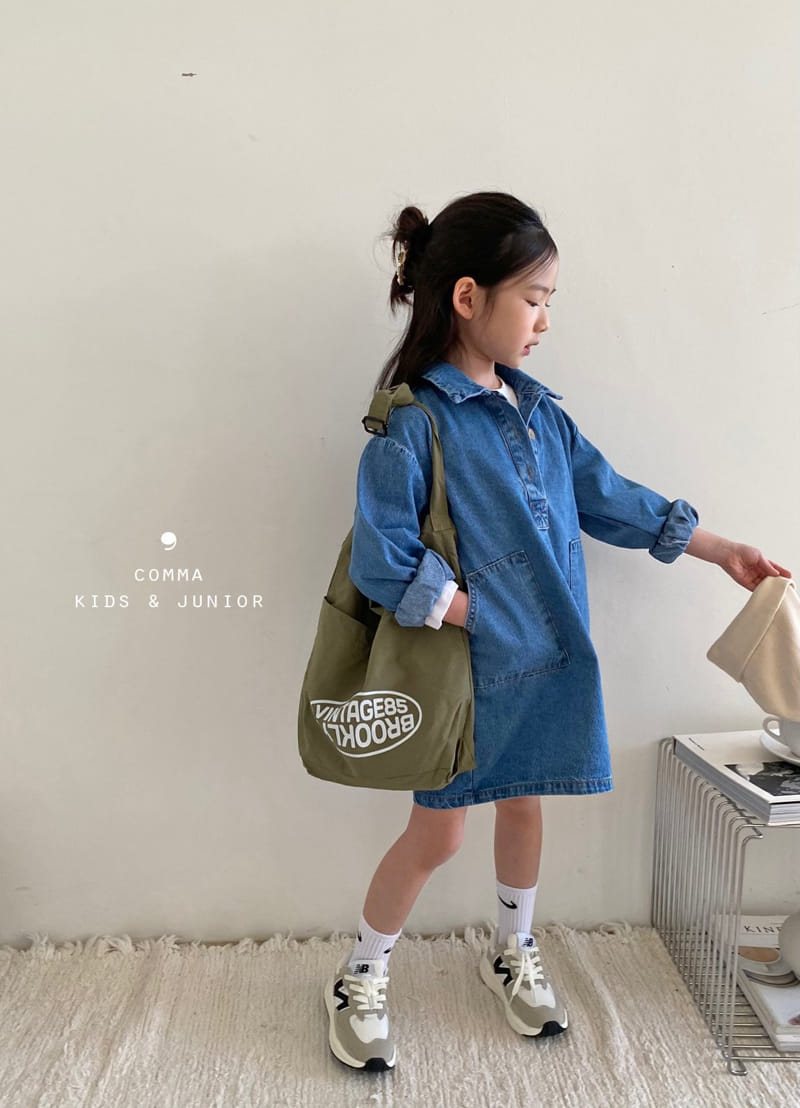 Comma - Korean Children Fashion - #kidsstore - Denim One-piece Blue - 6