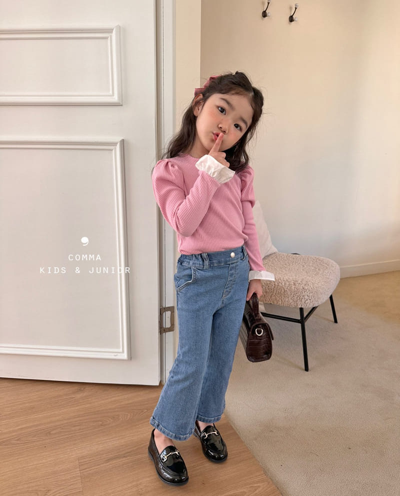 Comma - Korean Children Fashion - #kidzfashiontrend - Rib Sleeve Tee