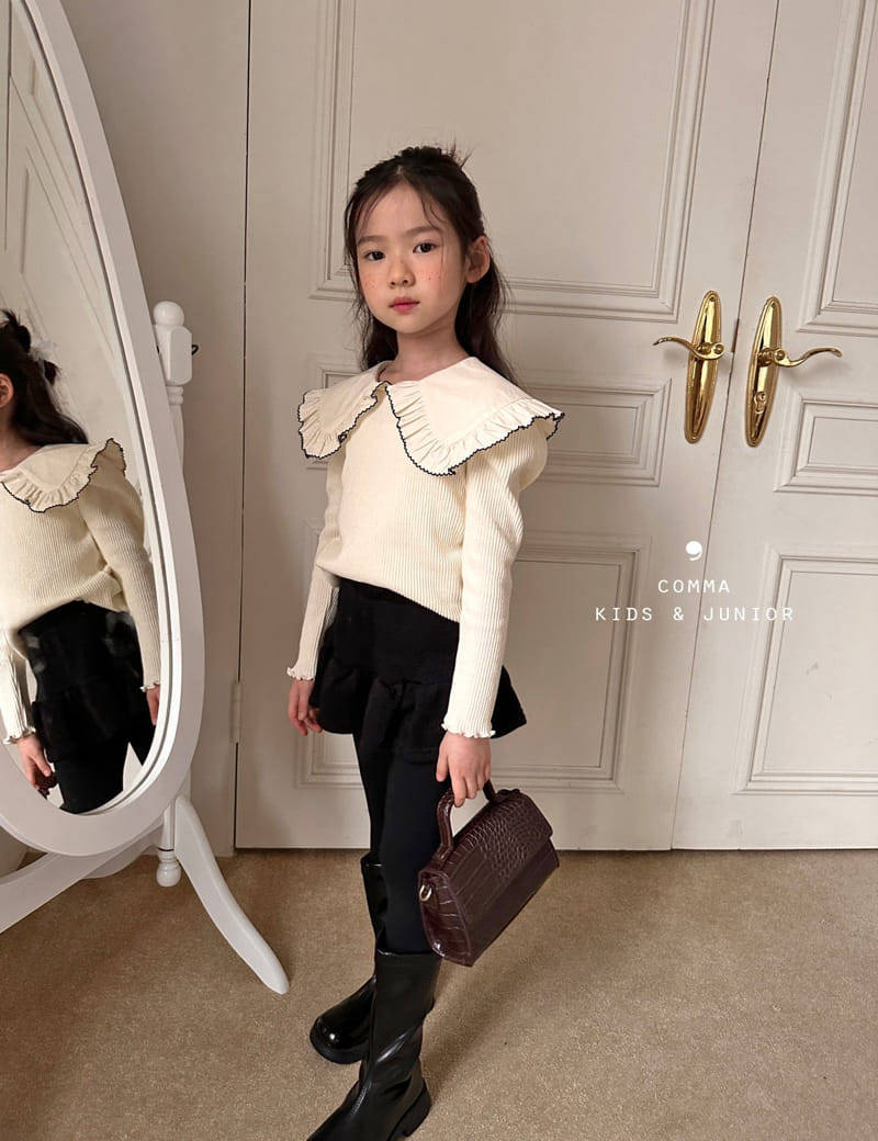 Comma - Korean Children Fashion - #kidzfashiontrend - Collar Puff Tee - 9