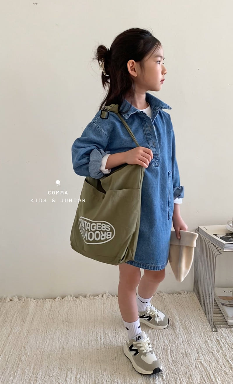 Comma - Korean Children Fashion - #littlefashionista - Denim One-piece Blue - 9