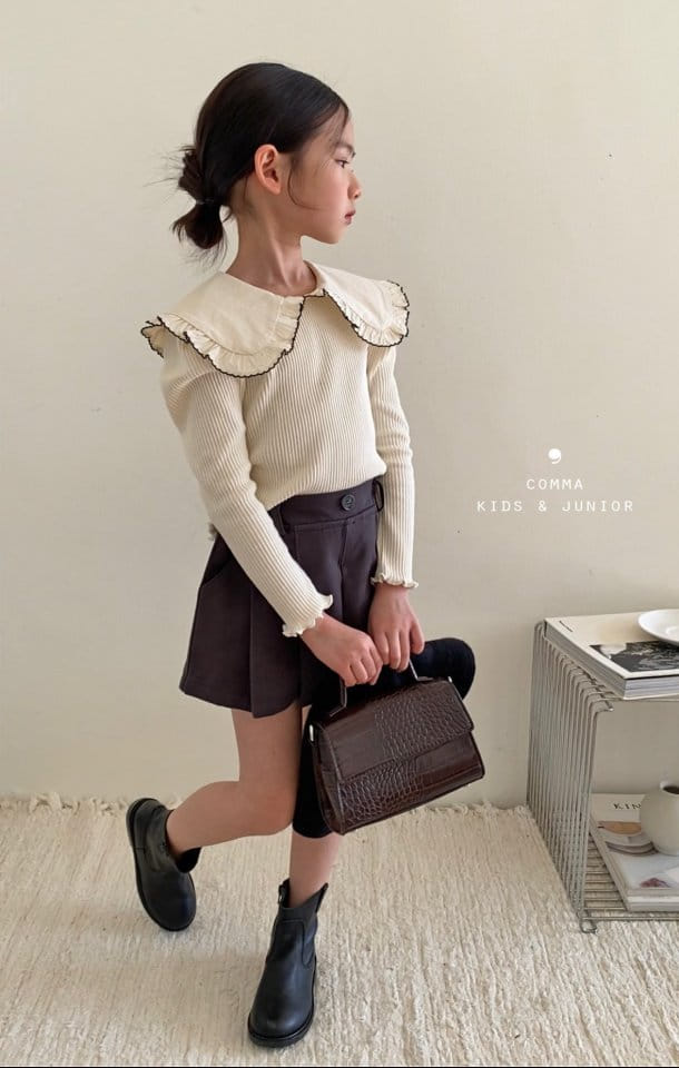 Comma - Korean Children Fashion - #littlefashionista - Wrinkle Skirt Pants - 8