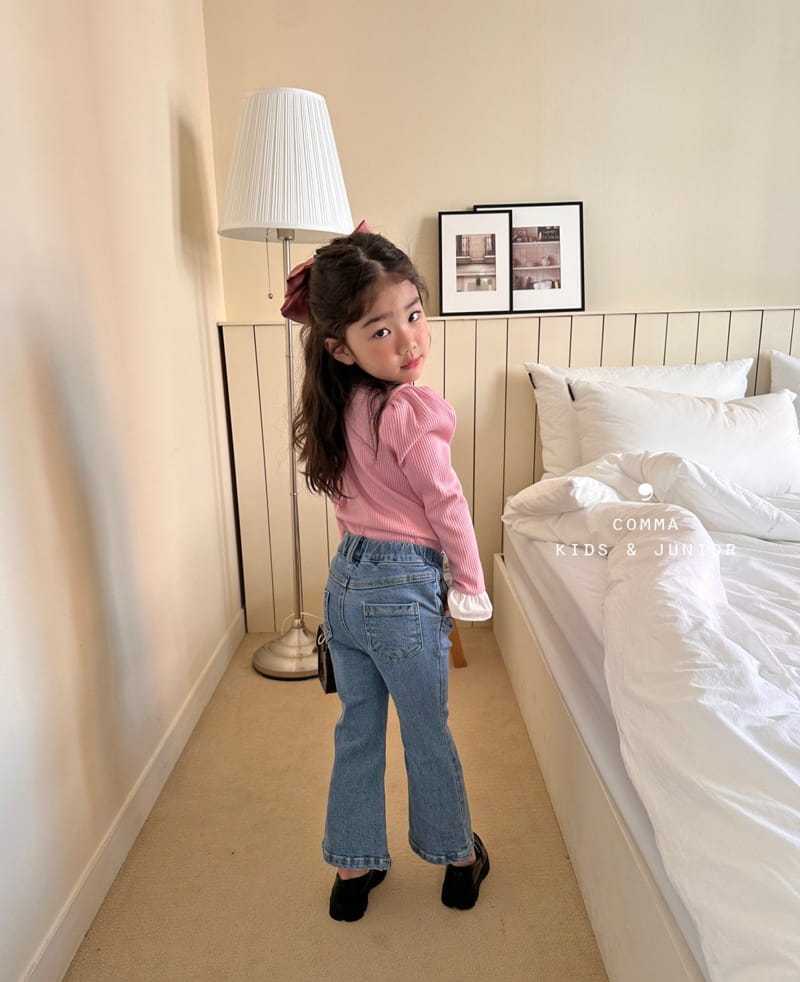 Comma - Korean Children Fashion - #minifashionista - Denim Bootscut Pants - 5