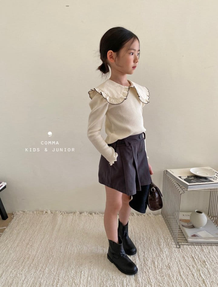 Comma - Korean Children Fashion - #todddlerfashion - Wrinkle Skirt Pants - 12
