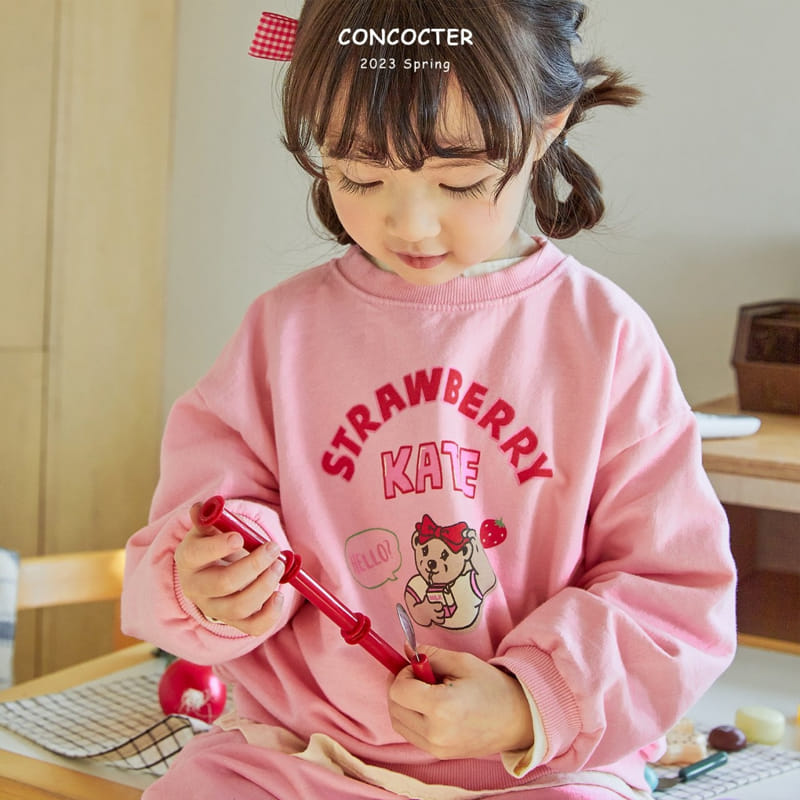 Concocter - Korean Children Fashion - #childofig - Daldal Strawberry Top Bottom Set - 2